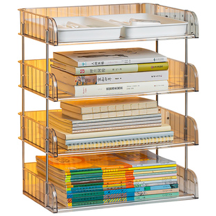 学科分类横向文件架书桌收纳置物架桌面书架学生学习桌书本立式多层分层办公桌空间利用整理神器文件收纳架
