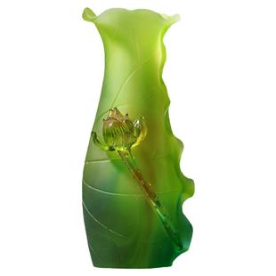 琉璃佛具套装摆件青莲花瓶供盘净水杯香炉莲花观音家居佛堂供奉