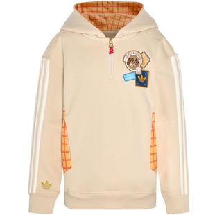 阿迪达斯童装男童连帽卫衣2026三叶草迪士尼联名加绒套头衫KS3168