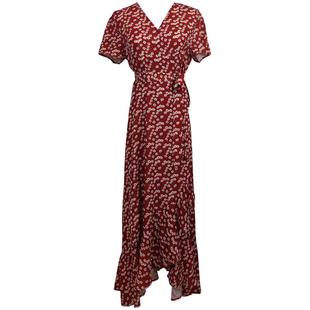 三亚旅行穿搭沙滩裙女红色碎花波西米亚一片式海边度假连衣裙夏季