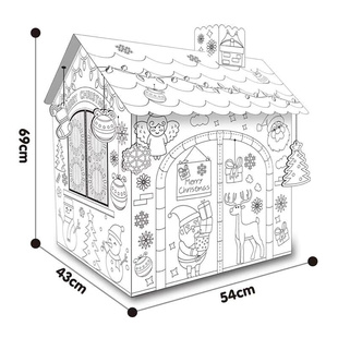 幼儿园涂鸦纸箱房子儿童手工diy瓦楞屋纸盒纸板制作纸房屋子玩具