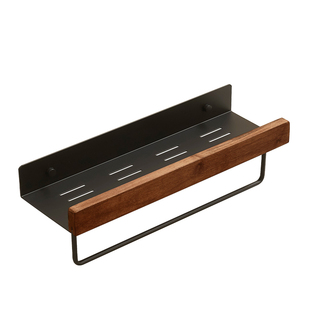 胡桃木浴室置物架免打孔厕所卫生间洗手台墙上洗漱用品收纳架壁挂