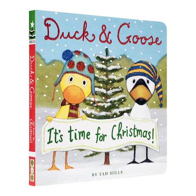进口英文原版正版Duck And Goose It's Time for Christmas 圣诞节 纸板书 小黄鸭与小白鹅系列 名家 Tad Hills 纸板书