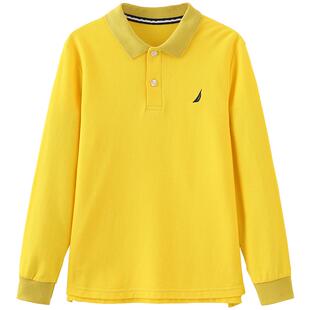 【儿童基本款】NAUTICA/诺帝卡童装 男童女童POLO衫春秋季长袖T恤
