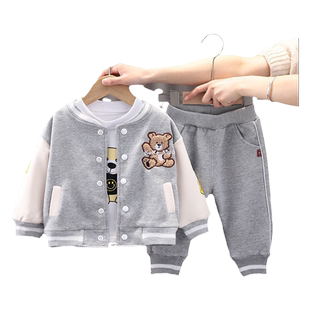 宝宝春装套装男孩衣服婴儿童外套男童秋装男一周岁1岁半2到3女4多