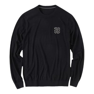 MrBu布先生澳洲纯羊毛T恤秋冬时尚薄款绣花舒适羊毛衫男款PT15552