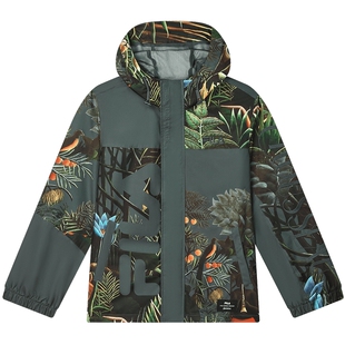 FILA x 卢梭 斐乐官方男梭织外套24冬新时尚休闲满印宽松连帽上衣