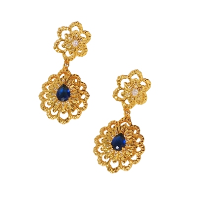 布契拉*高定珠宝蓝宝吊坠耳饰