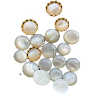 贝壳戒面diy饰品配件白蝶贝一面弧6mm8mm10mm12mm15mm20mm无孔