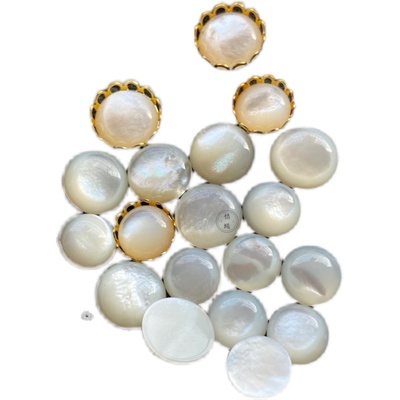贝壳戒面diy饰品配件白蝶贝一面弧6mm8mm10mm12mm15mm20mm无孔
