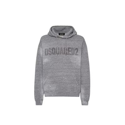 DSQUARED2/D2次方 男士拉绒混色抓绒宽松版型连帽运动卫衣