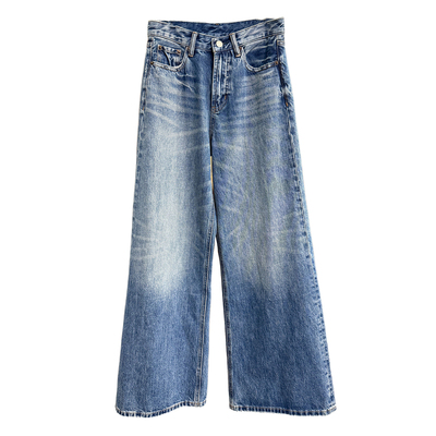 实力大厂出！中高腰牛仔阔腿裤