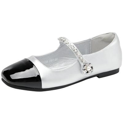 大东玛丽珍鞋女鞋2025秋季新款方跟低跟魔术贴方头链条优雅C0122