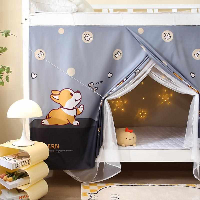 宿舍蚊帐加床帘一体式学生上下铺遮光帘子上下床上铺单人高低床gr