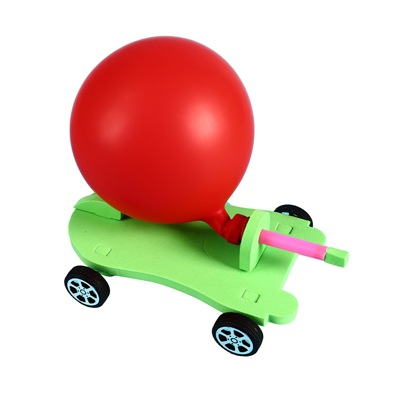 DIY气球反冲力小车 小学生科学实验器材科技制作科普玩具家庭作业