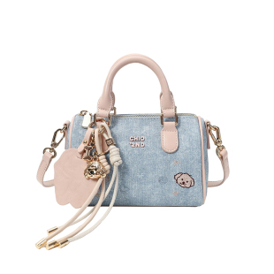 南风Chio2nd 面包小狗 柔粉晨光枕头包包女牛仔蓝布包单肩斜挎包