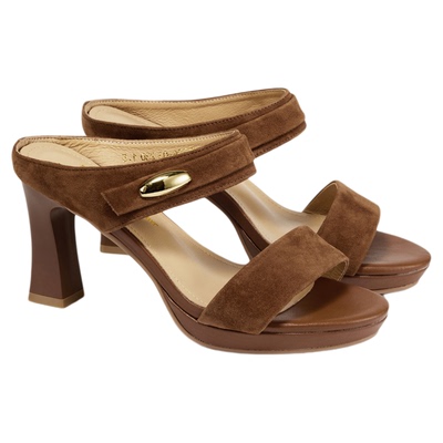 fed复古一字拖夏季新款女鞋粗跟凉拖鞋露趾高跟鞋女款S0602-ZF326