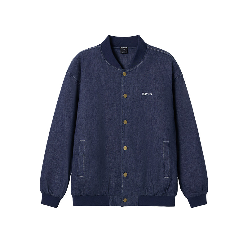 韦恩泽维尔牛仔冬季绣花棒球棉服