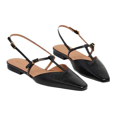 Flattered时尚质感一字带凉鞋女