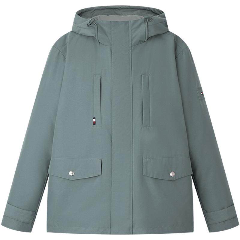 Tommy男装三合一连帽派克羽绒服