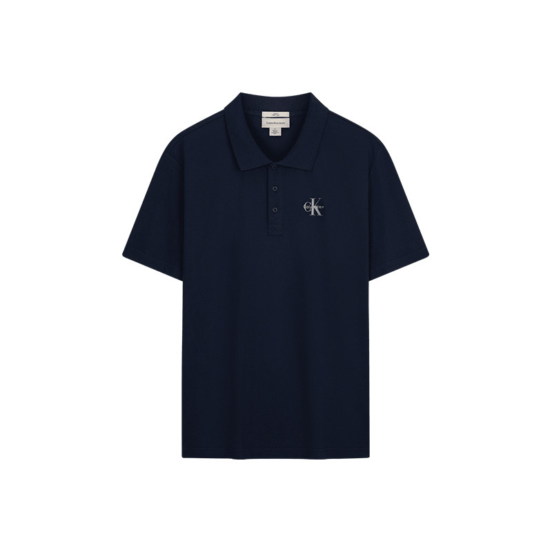 【父亲节礼物】CK Jeans26春夏男士纯棉简约字母翻领短袖T恤POLO