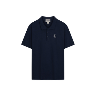 【父亲节礼物】CK Jeans26春夏男士纯棉简约字母翻领短袖T恤POLO