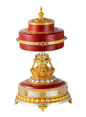 天珠电动手摇转筒桌面摆件