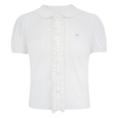 易碎商店甜美泡泡袖上衣T恤