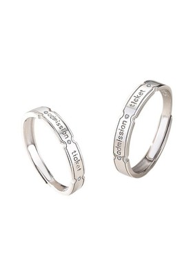 999纯银字母情侣对戒2025爆款