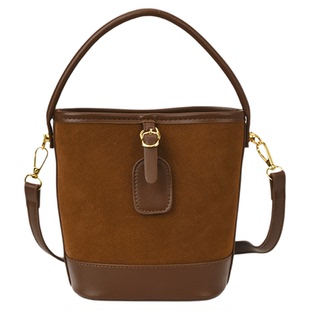 美拉德复古麂皮绒磨砂皮包包女小众时尚潮流手提单肩包简约斜挎包