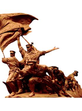 军人雕塑定制厂家领袖文化玻璃钢