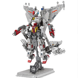 中国产乐高积木变形战斗机模型拼装歼15积木变形机甲飞鲨高达摆件