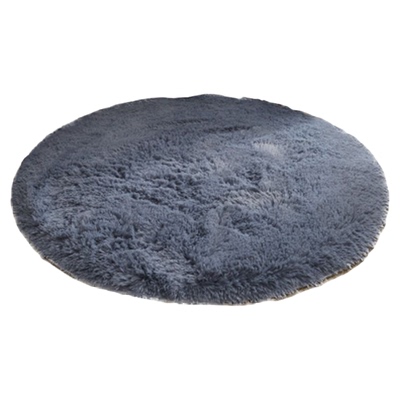 丝毛纯色地毯长毛绒圆形地垫吊篮