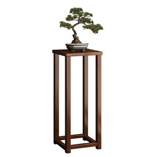 中式博古架小型茶室布置宋代美学复古禅意花架盆景植物摆放置物架