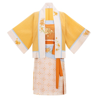 宋制对襟衫旋裙人棉材质日常汉服