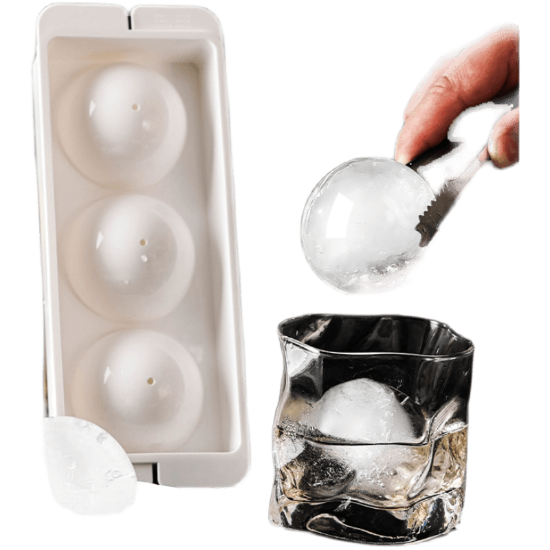 日本进口冰球模具威士忌圆形冰块模具硅胶食品级冰格冰盒制冰神器