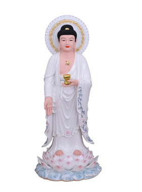 白衣西方三圣佛像阿弥陀佛大势至观音菩萨站像树脂观世音摆件家用