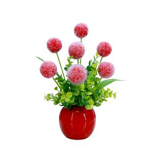 小清新仿真假花陶瓷小盆栽塑料花盆景室内装饰假花办公室摆件绢花