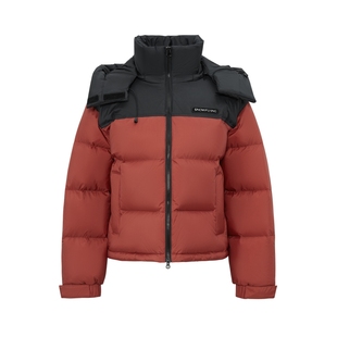 雪中飞2025冬新款女士短款新年红羽绒服新年红时尚拼接抗寒加厚