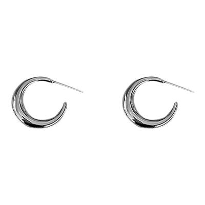 srrmhyn银色金属耳饰女小众耳钉