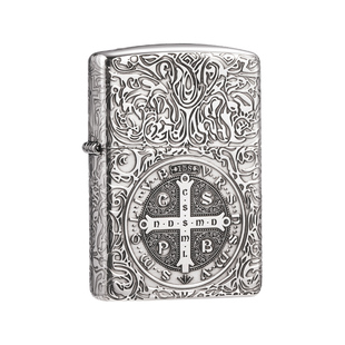 zippo打火机纯银五面雕刻康斯坦丁官方正品煤油防风男士收藏礼物