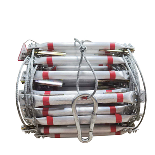 消防逃生软梯防火钢丝绳梯高空作业救援救生梯钢丝软梯铝合金软梯