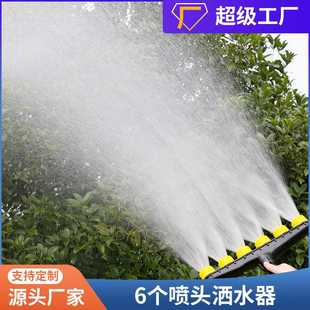 跨境热卖 6头喷洒多孔喷水浇花洒水喷雾器头浇菜水管喷头花园喷淋