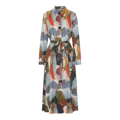 谜底纯棉连衣裙长袖2026春季新品复古原创花色A型长裙女265ML5031