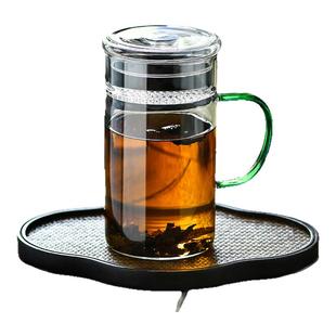 高颜值月牙杯过滤茶漏茶杯女士个人专用泡茶玻璃杯茶水分离喝水杯