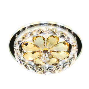 水晶过道灯走廊灯LED彩光嵌入式射灯暗装玄关入户灯阳台圆形轻奢