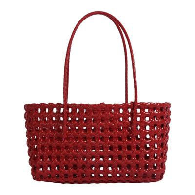 韩国新款镂空编织包度假菜篮子包