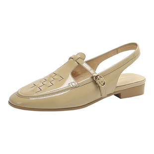 哈森凉鞋夏季新款商场同款低跟休闲半拖鞋时尚包头鞋HM232522