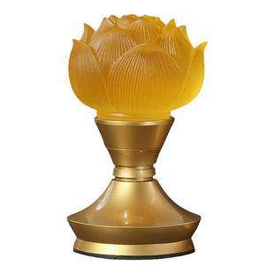 2025新款莲花灯琉璃家用led长明灯观音佛台佛前插电充电供佛供灯
