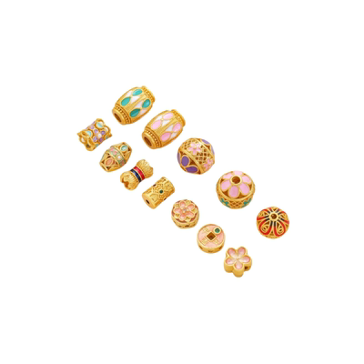 祢饰妮铜镀沙金强保色隔珠